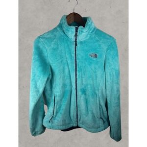 The North Face Osito Fleece Jacket Womens Medium Aqua Blue Full Zip High Pile